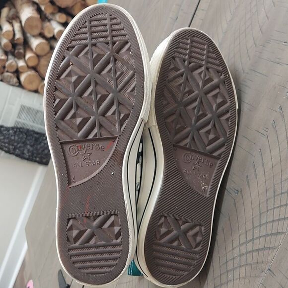 Converse All Stars Chuck Lift Custom Green Zebra Platform Sneaker Sz 4 - Picture 8 of 10